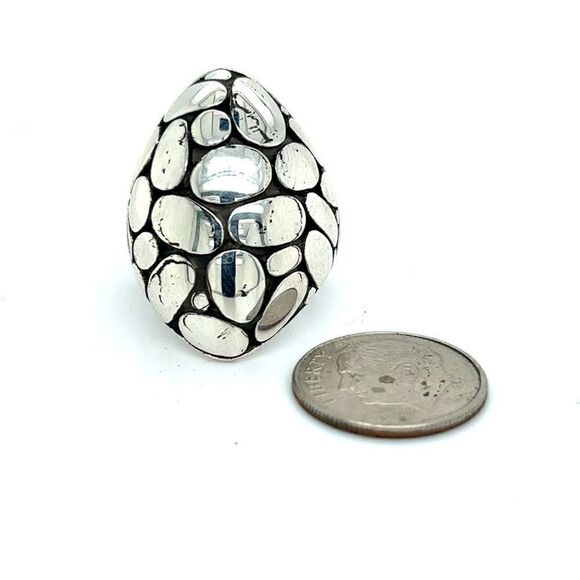 John Hardy Estate Ladies Kali Pebble Marquise Dome Ring Size 6 Silver JH10 - Picture 8 of 13